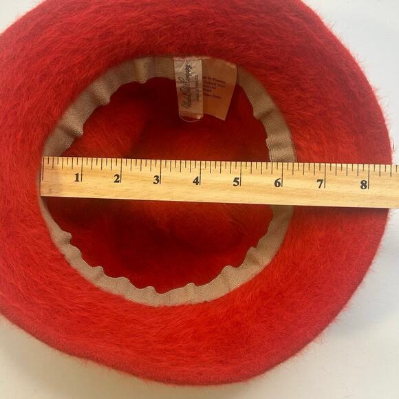 Marshall Field & Company women's France VTG red rabbit hair and wool bucket hat - Picture 6 of 6